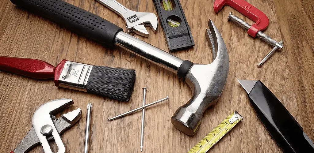Handyman tools laid out for home repair and maintenance work in Salt Lake City, UT
