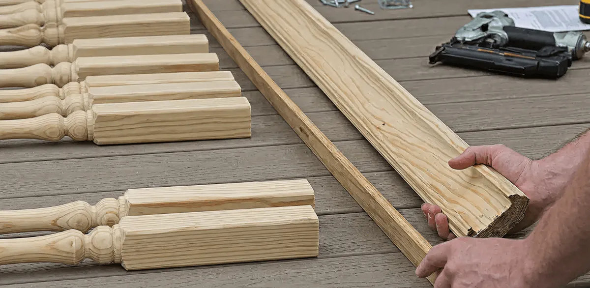 Handrail installation materials and wood components for stair rail work in Salt Lake City, UT