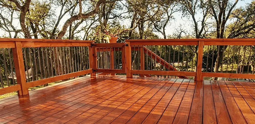 Deck sealing results with a freshly sealed wood deck in Salt Lake City, UT